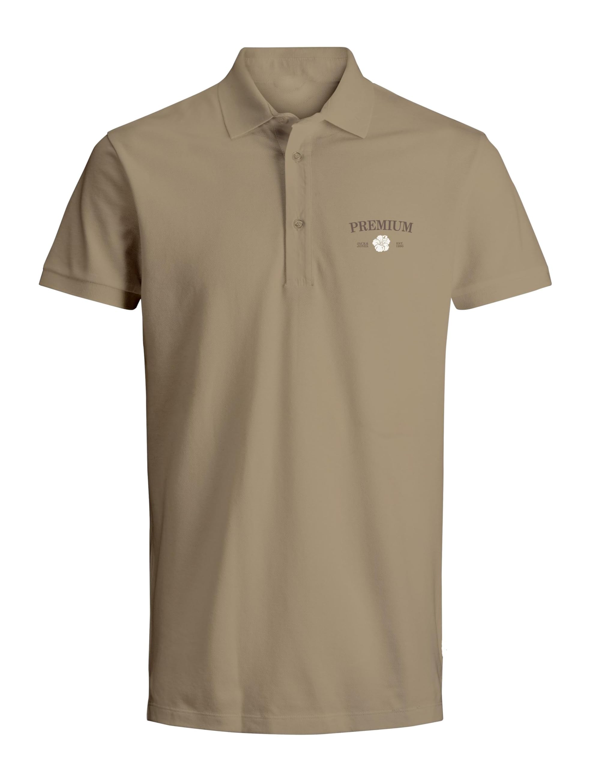 JACK & JONES Herren Jprblaalfie Ss Polo FST Poloshirt, Travertine, M
