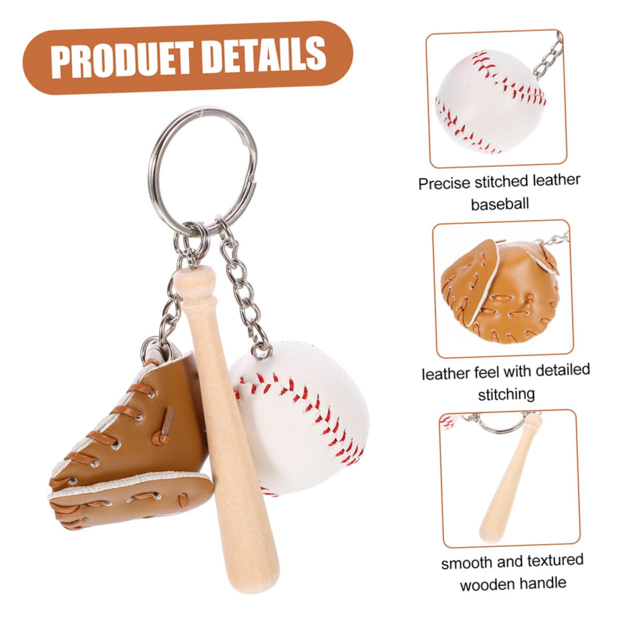 Beavorty Portachiavi Da Baseball Chiave Portachiavi Carino Catene Portachiavi Mini Softball Regali Di Baseball Portachiavi Sportivo Pelle Sintetica Khaki