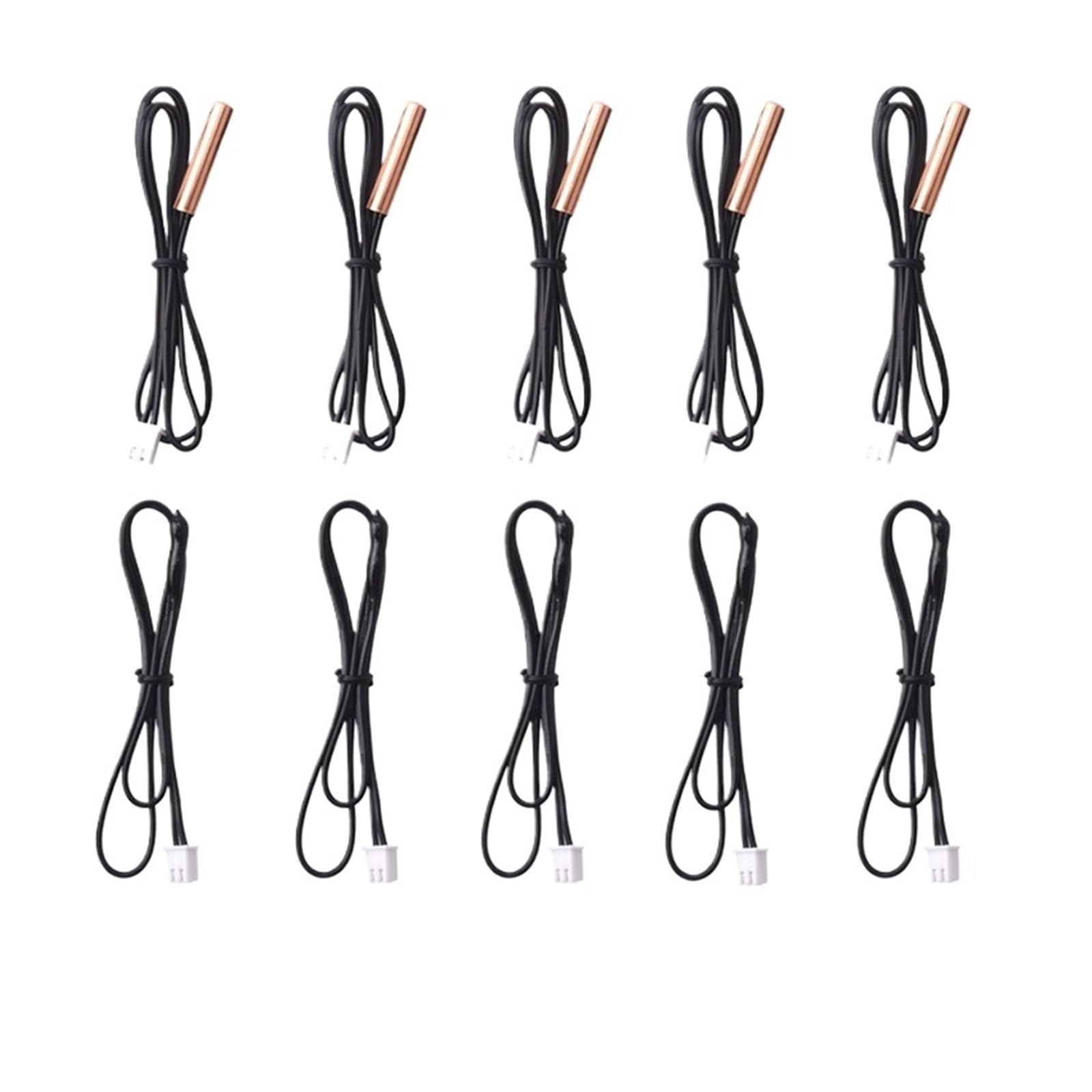 HIZON Sensor de Temperatura de Aire Acondicionado Universal 100PCS | Termistor de cobre de goma del sensor de temperatura de la cabeza 5k 10K 15k 20K 25K 50K NTC(5K)