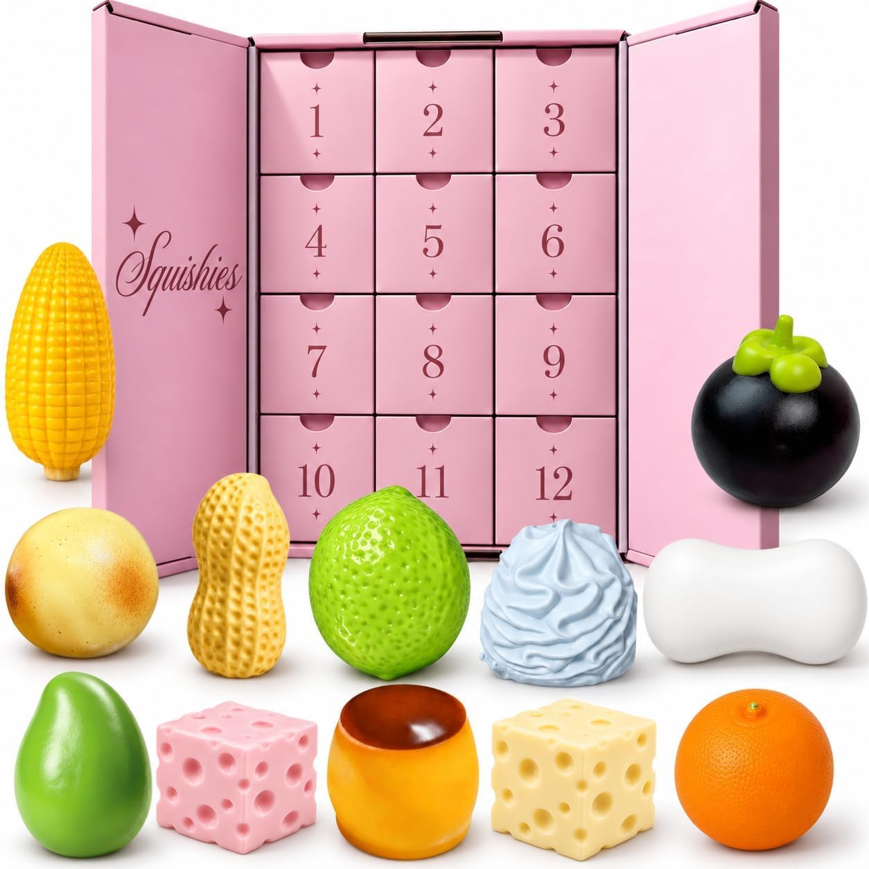 12PCS Crunchy Squishy Advent Calendar 2026, 12 Tage Countdown Kalender