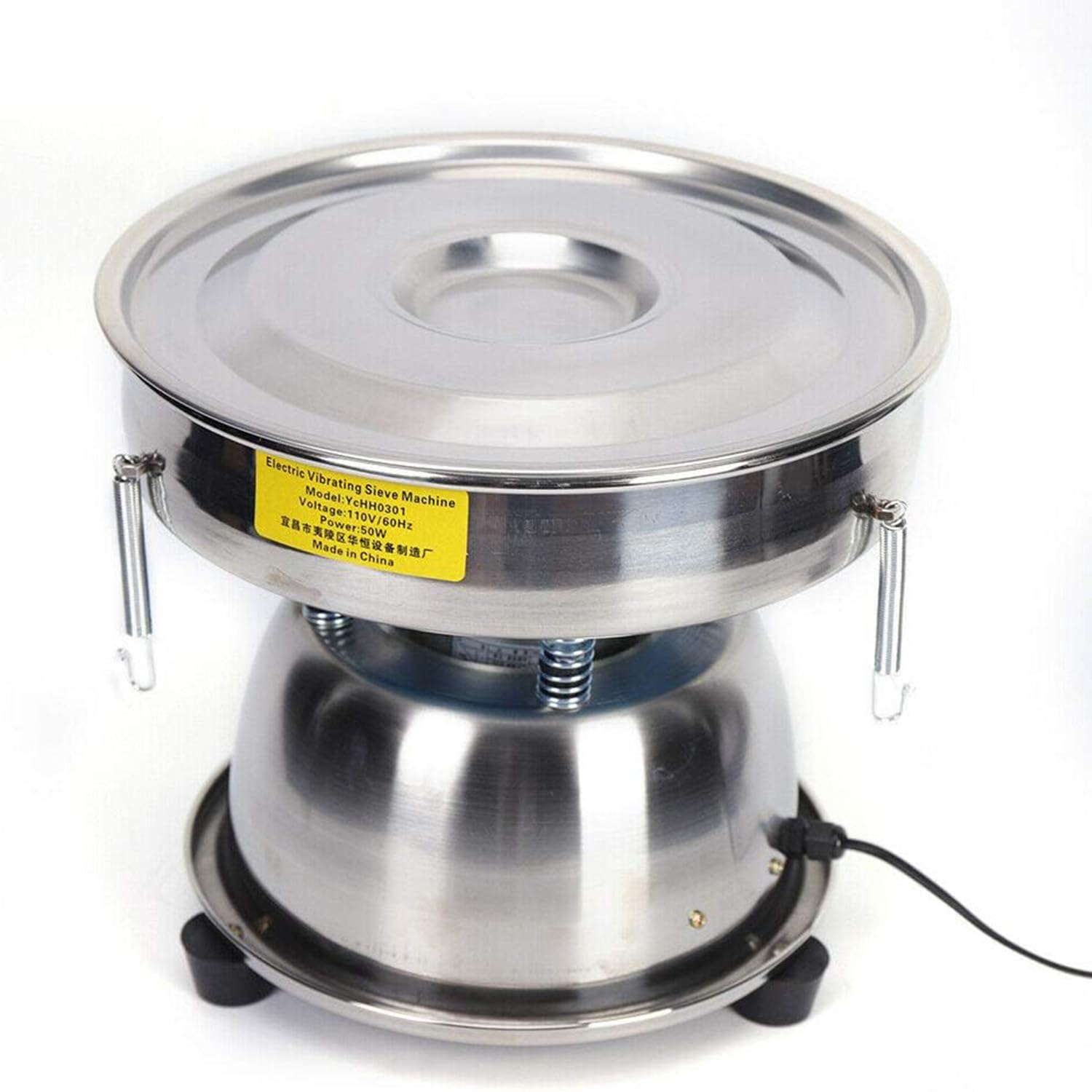Tamiz vibratorio eléctrico, tamiz industrial alimentario, agitador de tamices automático, máquina vibratoria de cribado eléctrico, tamiz para harina y polvo, para tamizar partículas y polvos, 340 ma