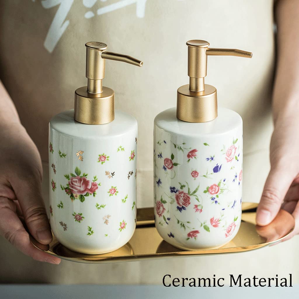 Distributore di Sapone da Cucina cilindrico per Piatti con Fondo in Metallo Opaco, distributore di lozione con Vassoio in Metallo, Pompa per Sapone da 320 ml/10,8 oz B 3