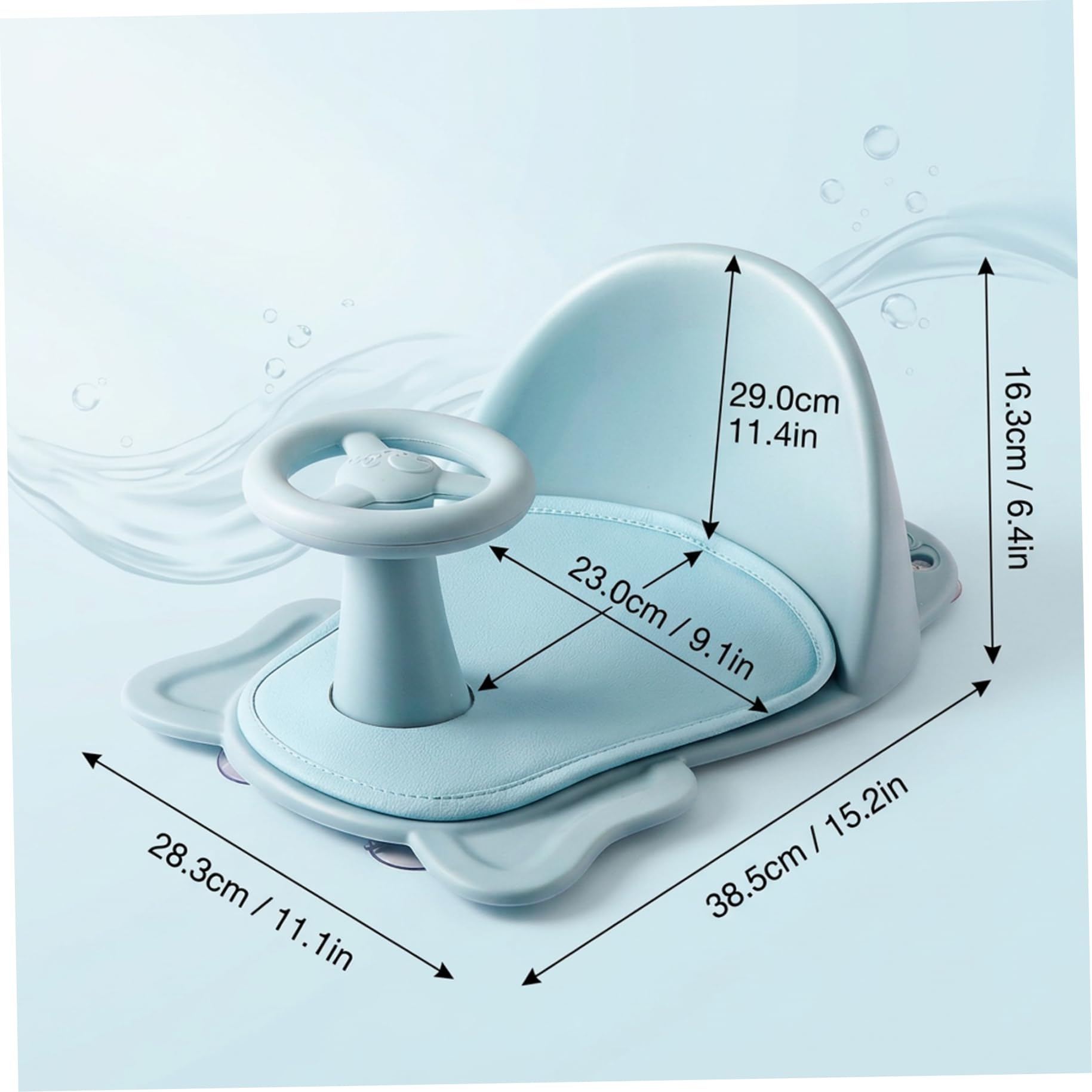 Seggiolino da bagno per bambini seduti, Seggiolino da bagno per bambini - Seggiolone sicuro per con schienale e ventose per sedersi nel lavandino o nella vasca, Blu