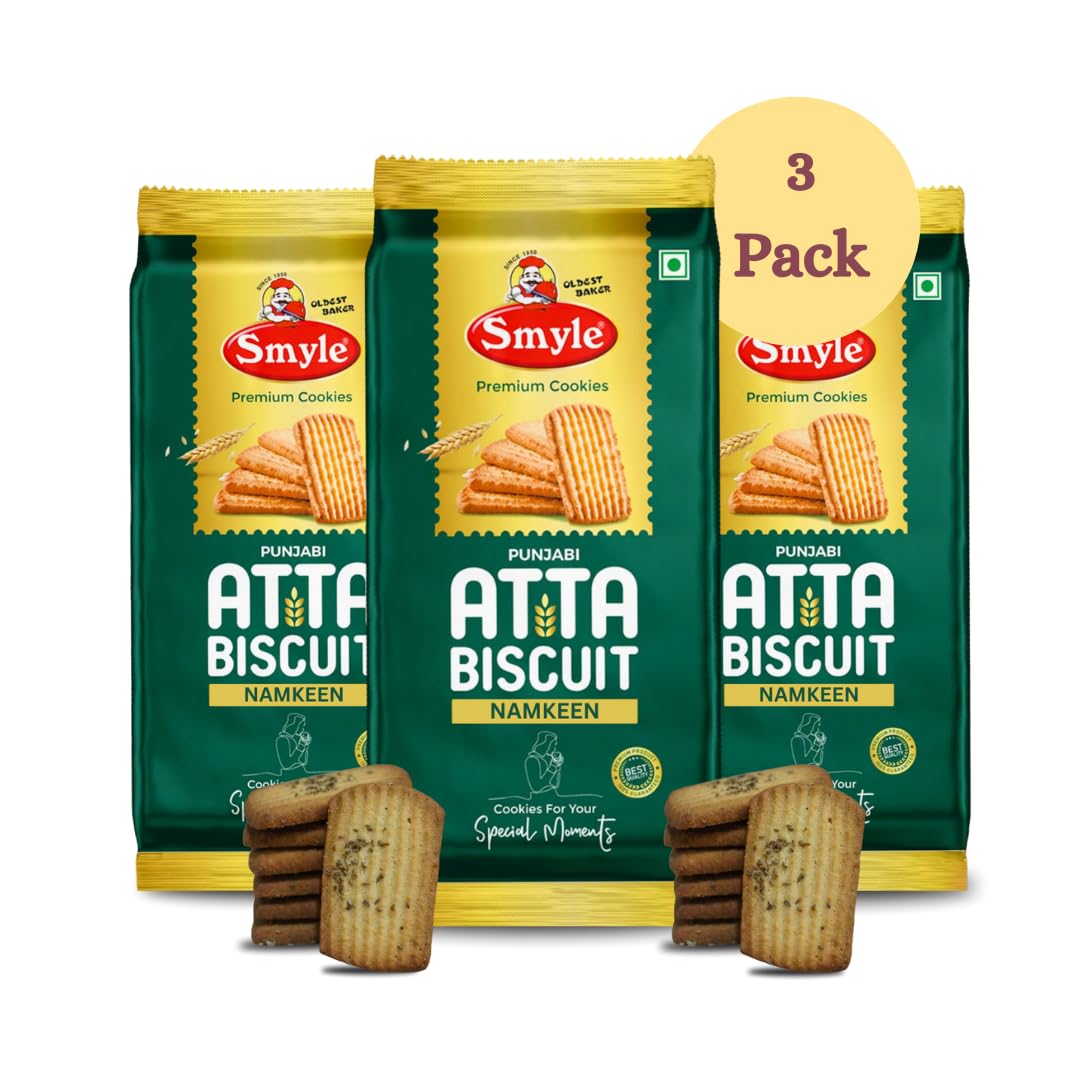 See full amazon price history chart for Smyle | Punjabi Atta Biscuits | 900GM Combo Offer (Namkeen) | Whole Wheat Biscuits | Healthy Digestive Atta Cookies | Net Weight 300G Per Tray (Pack Of 3 Trays) Smyle | Punjabi Atta Biscuits | 900GM Combo Offer (Namkeen) | Whole Wheat Biscuits | Healthy Digestive Atta Cookies | Net Weight 300G Per Tray (Pack Of 3 Trays) (B0CWF579VT) Amazon Price History, Amazon Price Tracker