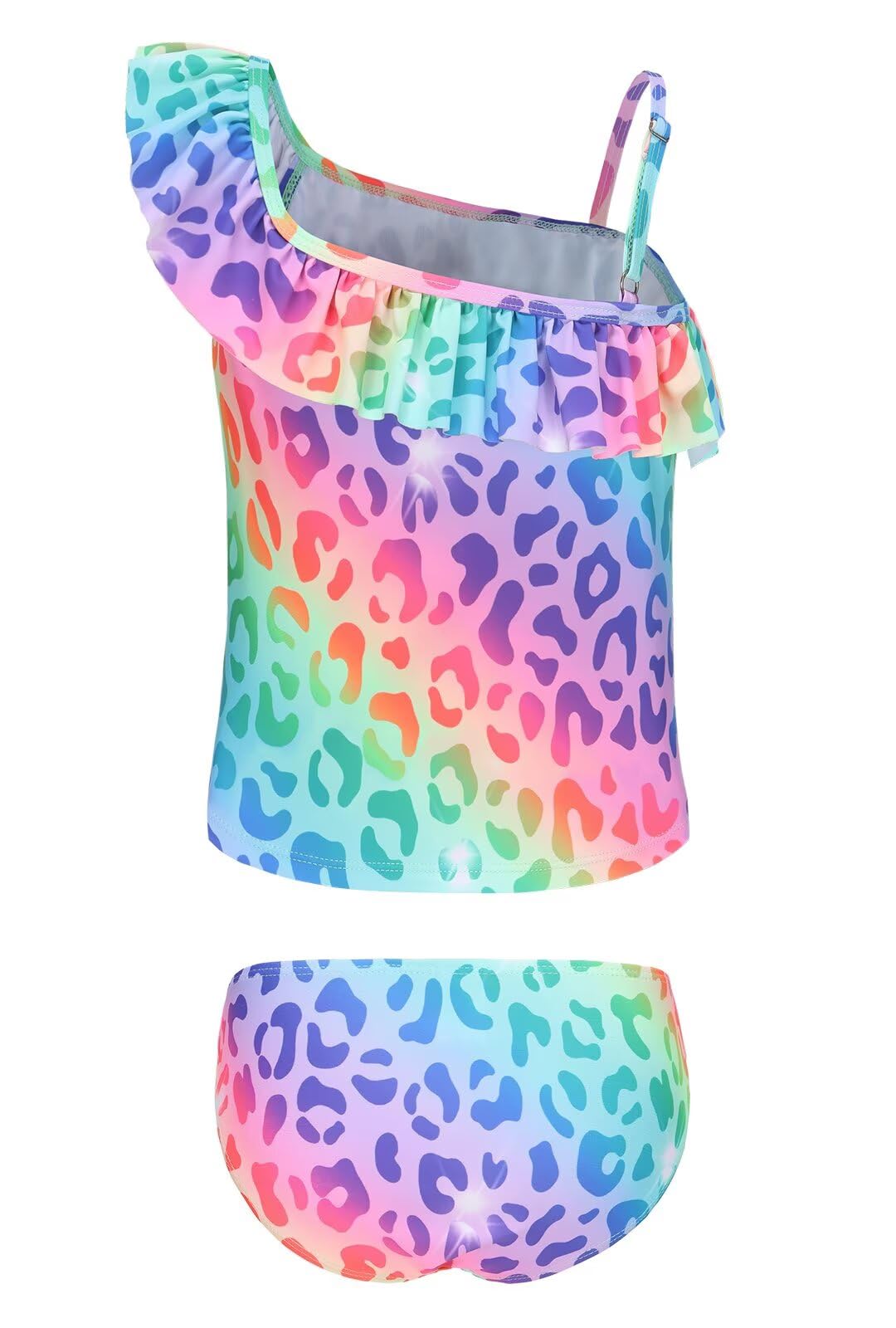 Moon Tree Mädchen Geteilter Tankini Badeanzug Rüschen Hawaiian Badeanzug Strand 2-14 Jahre