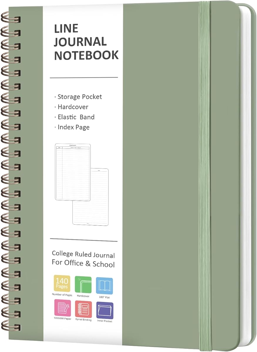Amazon.com : VALOME Journaling Notebooks, Lined Spiral Journal Notebook for Women & Men, 146 Pages College Ruled Hardcover Note Book for Work, Note Taking, Journaling, School, Writing, A5(5.5''x8'') : Office Products