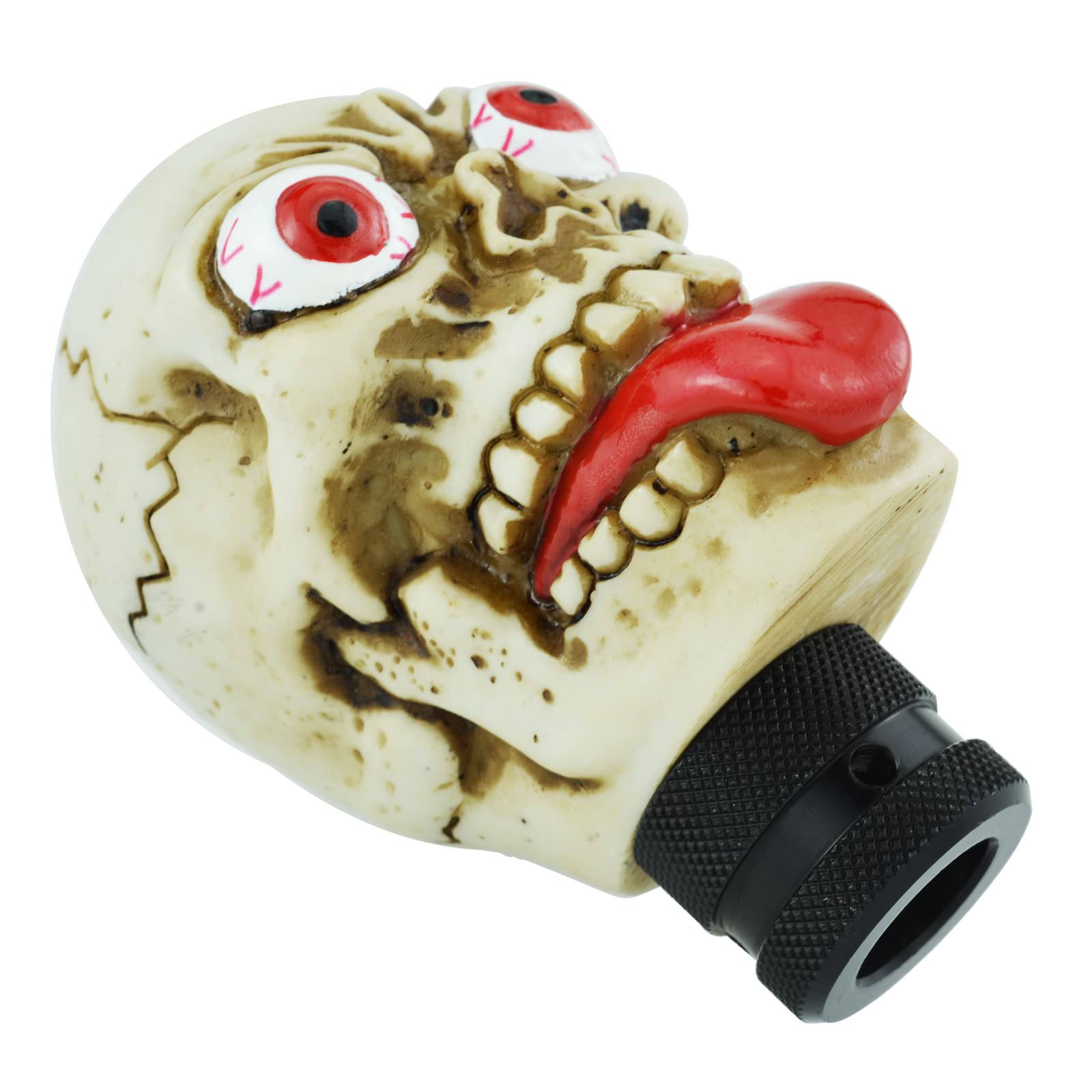 Temzzer Skull Resin Shift Knob - 3.3" Beige Heavy Shift Lever Head With M8/M10/M12 Adapters For Most Manual & Automatic Cars