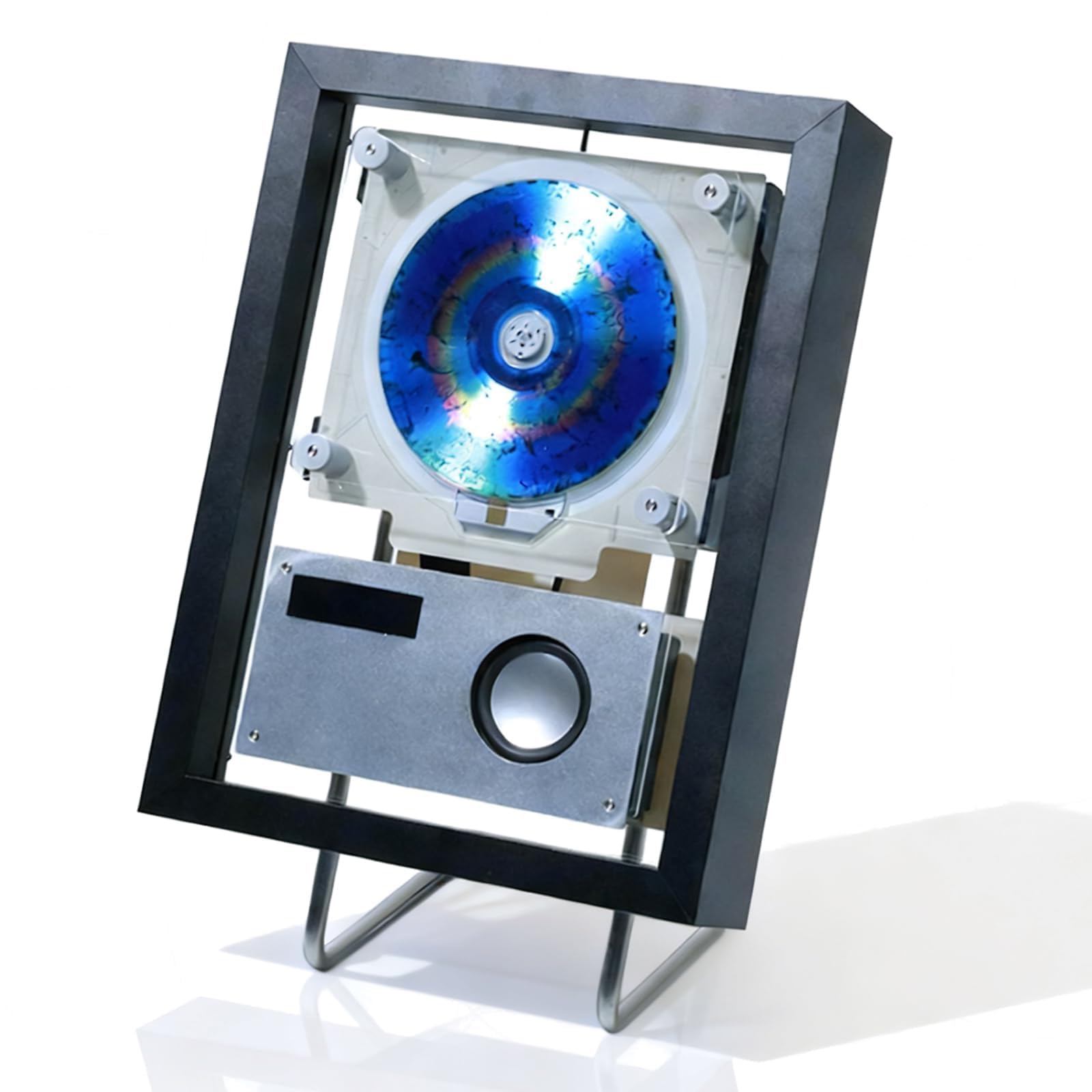 Lecteur CD mural avec Bluetooth 5.1, cadre musical multifonction, prend en charge CD, USB, radio FM, entrée AUX pour la maison et le bureau