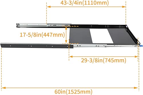Miniatura 4 de HECASA Bandeja deslizante para refrigerador portátil de 28 a 65 L para caravana, camioneta, remolque, acero recubierto en polvo