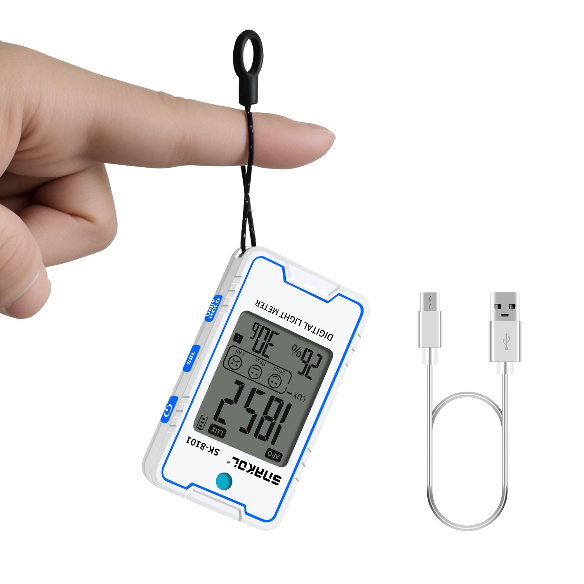 Digital Lux Meter - Illuminance Tester with Temp & Humidity -9