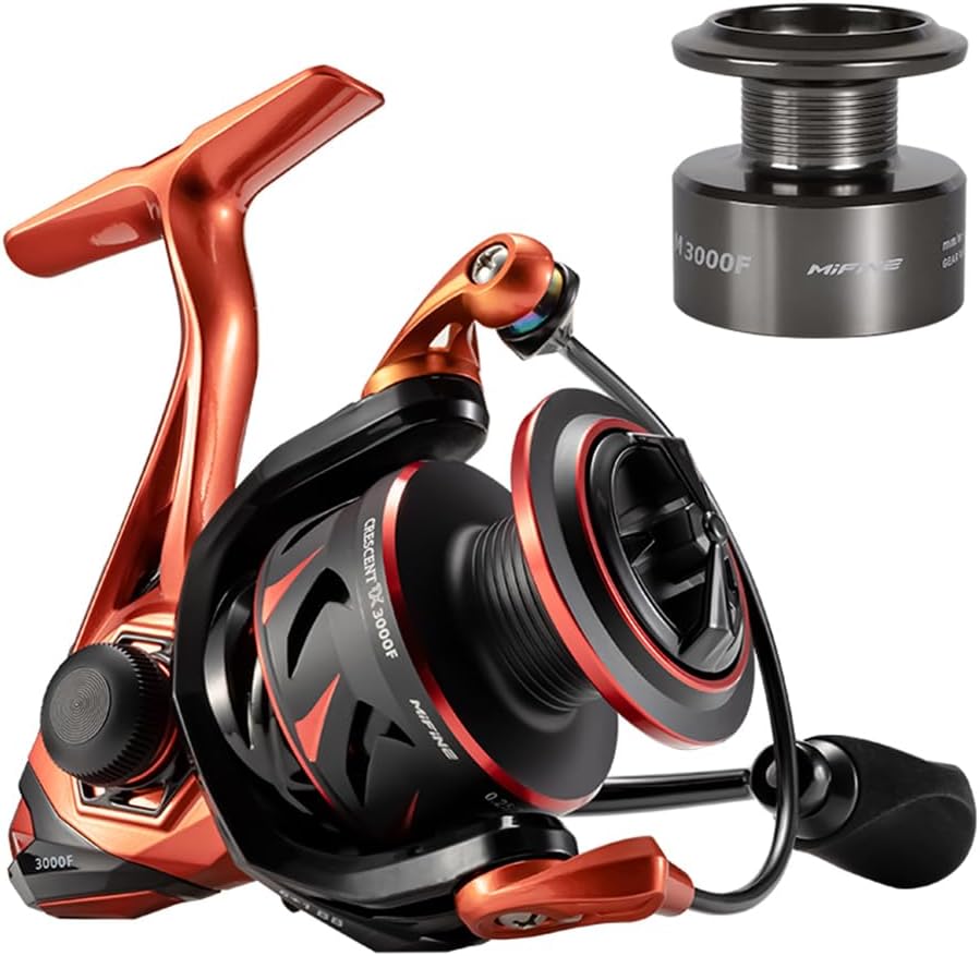 Mifine Crescent TX Powerful Spinning Reel 26LBs Max Drag Double Sheilded 6+1BB 5.2:1 Ultralight Bass Fishing Reel 2000-4000
