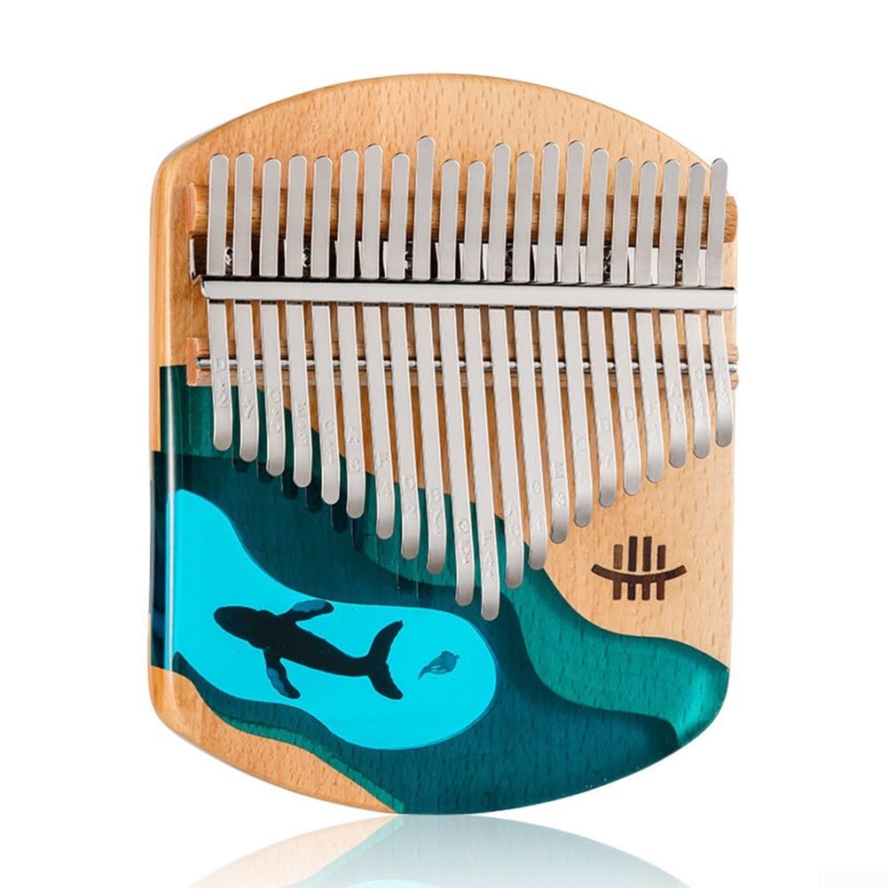 Kalimba-Instrumenten-Set aus Massivholz mit 21 Tasten, Stimmhammer und praktischer Aufbewahrungstasche