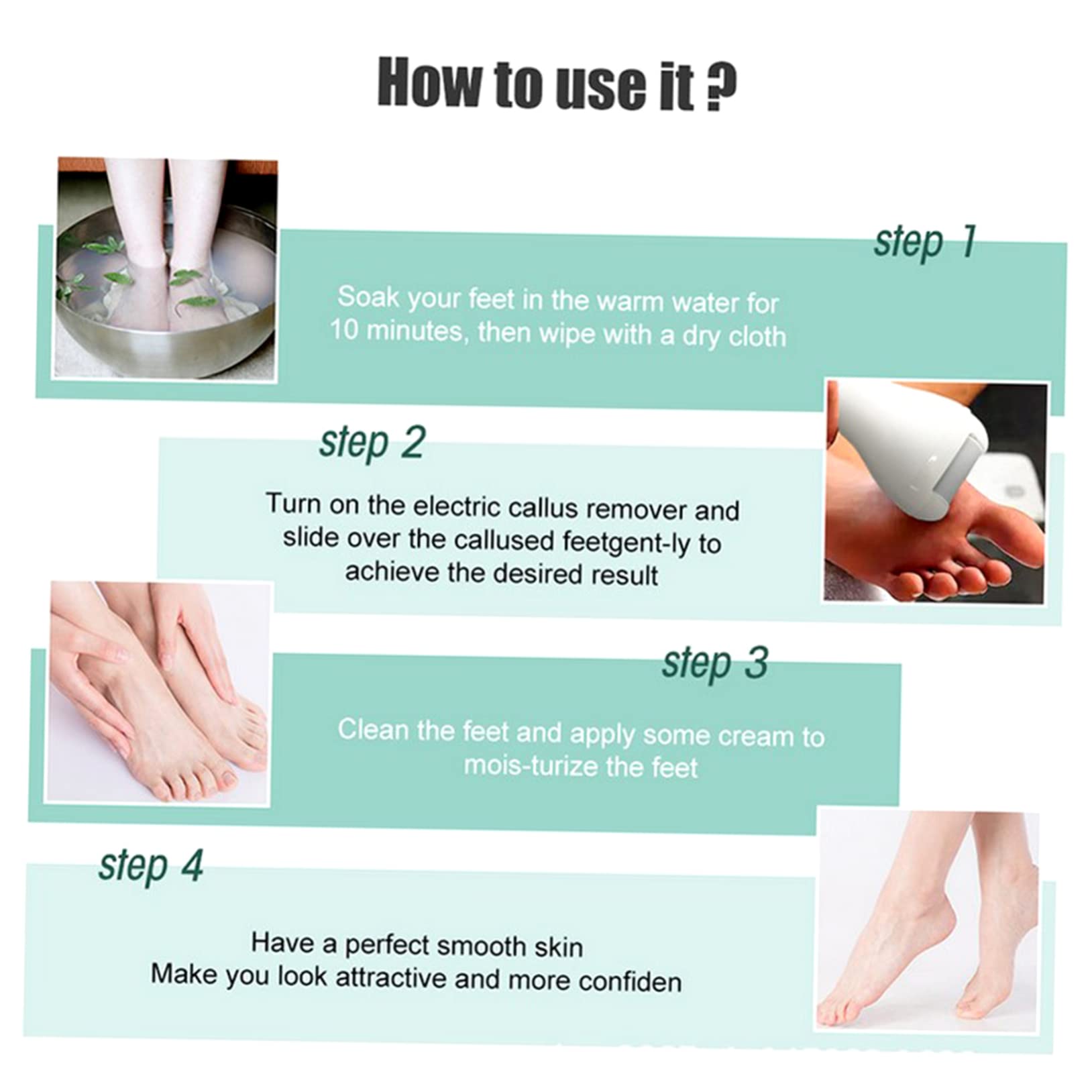 Pedicure Elettrico per Piedi 1200 ma Abs, Set Riutilizzabile