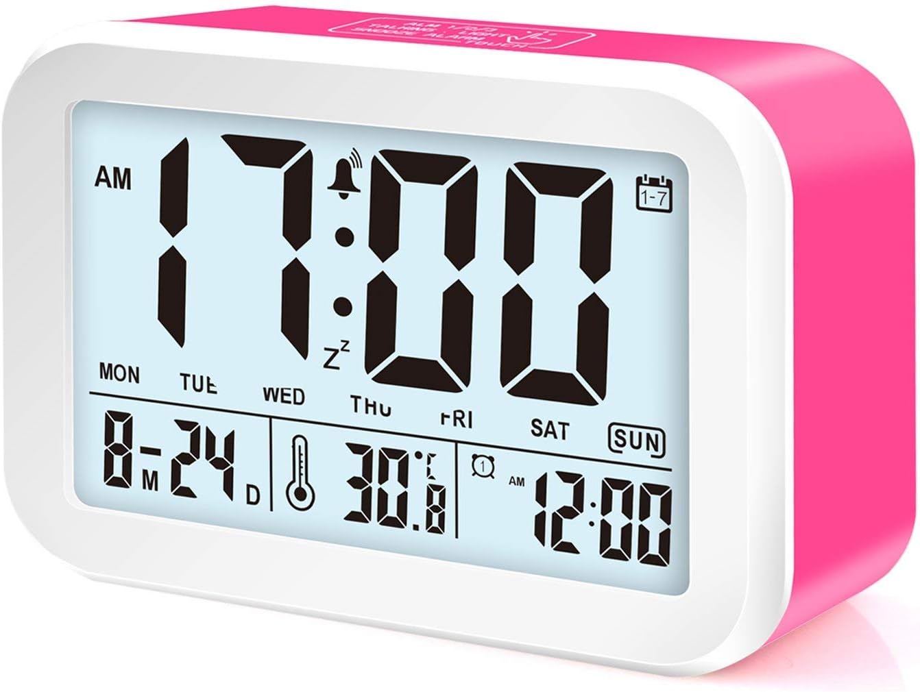 PansyDirect Alarm clock ，Digital Talking Clock with Month/Date/Temperature Led Large Display Intelligent Noctilucence &Snooze Function