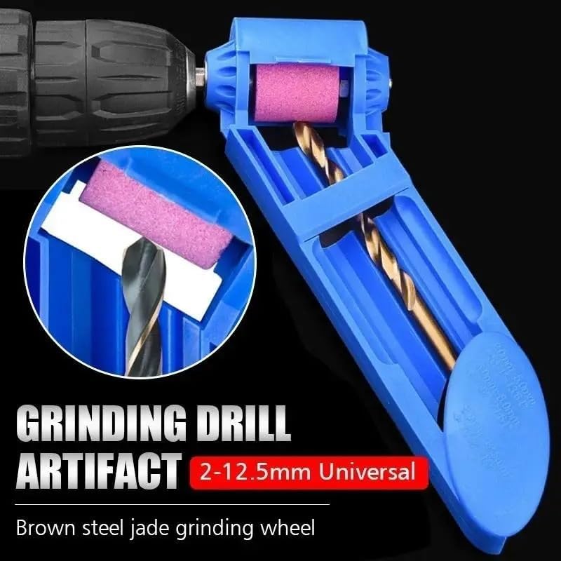 Portable Drill Bit Sharpener 2-12.5mm, Corundum Grinding Wheel For Twist Drill Tool Maintenance 1Pcs(Blue)