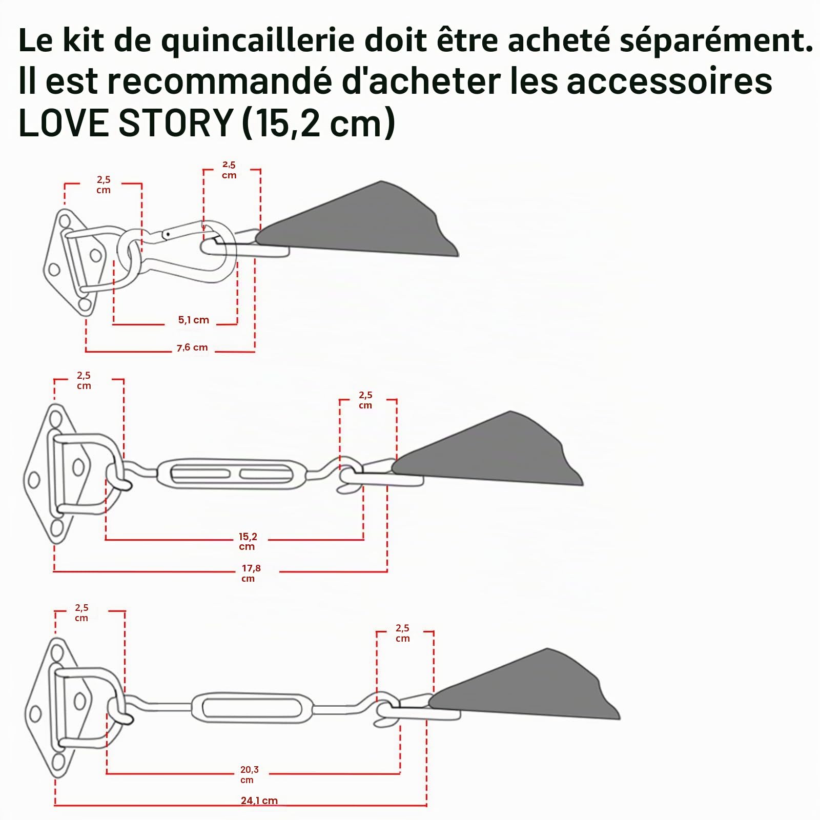 Love Story Voile d'ombrage rectangulaire de 3,7 x 4,8 m avec Protection UV pour extérieur, terrasse, Jardin, Cour, Sable (Nous fabriquons des Tailles personnalisées)