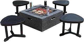 Fire Pit Outdoor fire Pit, Outdoor Courtyard Charcoal Barbecue Table, Indoor and Outdoor Heating Brazier Charcoal Grill Set