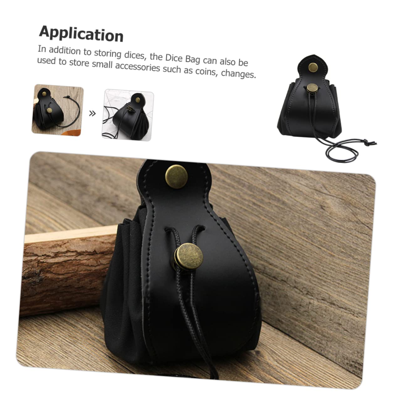 YARNOW 4 Pezzi Custodia Per Dadi Segnale Custodia Per Dadi Nera Viaggio Piccolo Buste Polvere Marsupio Gioco Sacchetto Di Perline Di Gioco Compatto Vassoio Pelle