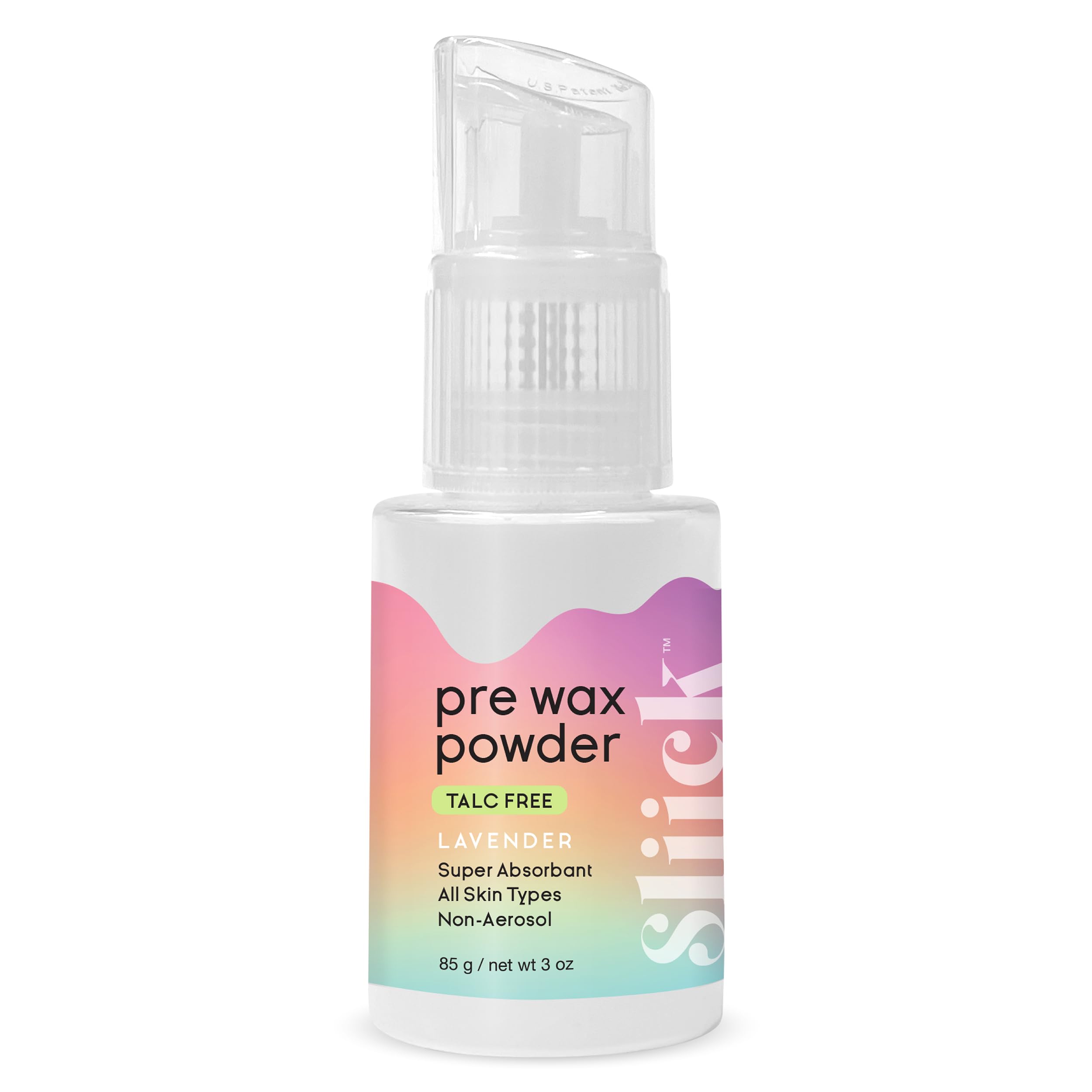 Sliick Pre Wax Powder Talc Free Waxing Prep for Hair Removal, Absorbs Oil & Moisture, Improves Wax Adhesion, Gentle for Sensitive Skin, Non-Aerosol, Lavender Powder, 3 oz