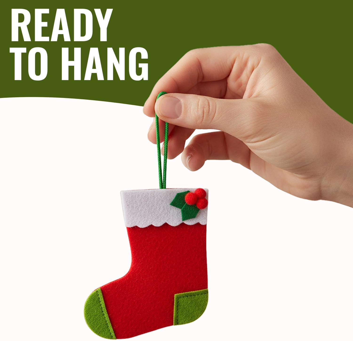 Fun Express 4 3/4" - 5 1/4" Christmas Icon Candy Cane, Tree & Stocking Felt Ornaments - 12 Pieces