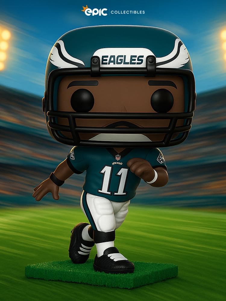 Epic Collectibles Pop Football: Eagles - AJ Brown Vinyl Figure Included with Box Protector Compatible for Funko