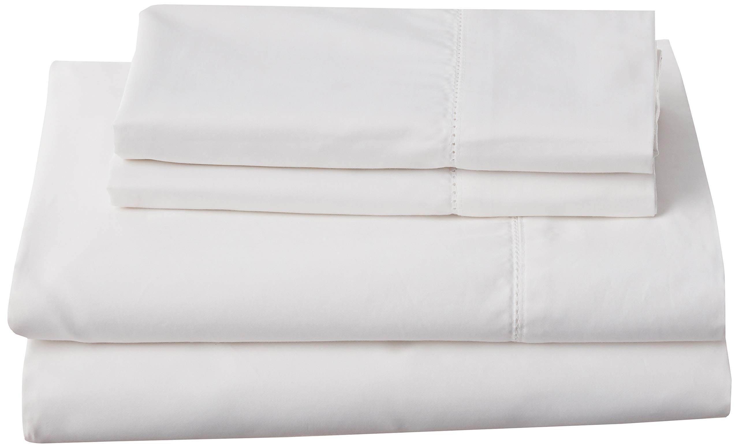 Tribeca Living800 Thread Count Egyptian Cotton Sateen Extra Deep Pocket Sheet Set, Cal King, White
