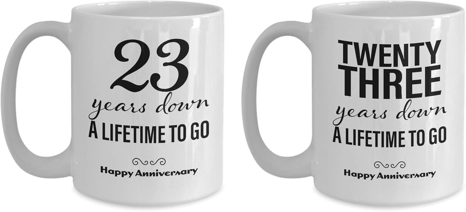 Buy 23Rd Anniversary Coffee Mug Set For Him And Her - 23 Year Wedding Gifts  For The Couple Unique For Men Women Husband Wife Parents Boyfriend  Girlfriend Online At Lowest Price In
