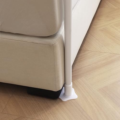 Miniatura 7 de AIKASY Poste de marco de cama con dosel de alta calidad para camas de tamaño California King, postes de metal mejorados, soportes de cama de cuatro