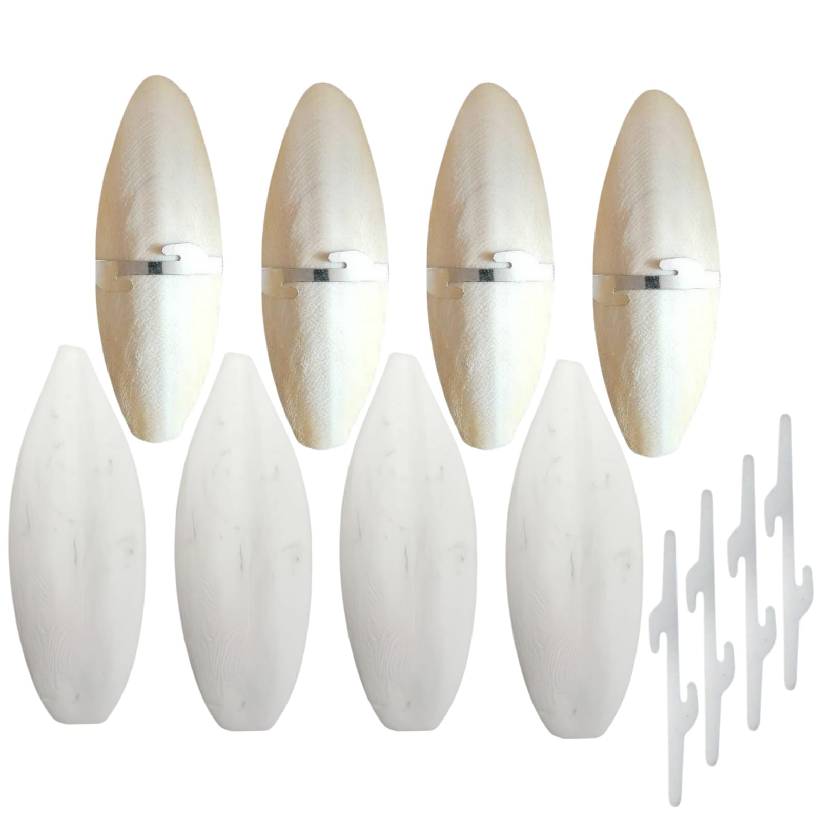 8 PCS Natural Cuttlefish Bone (11-13cm) with 4 PCS Metal Holder