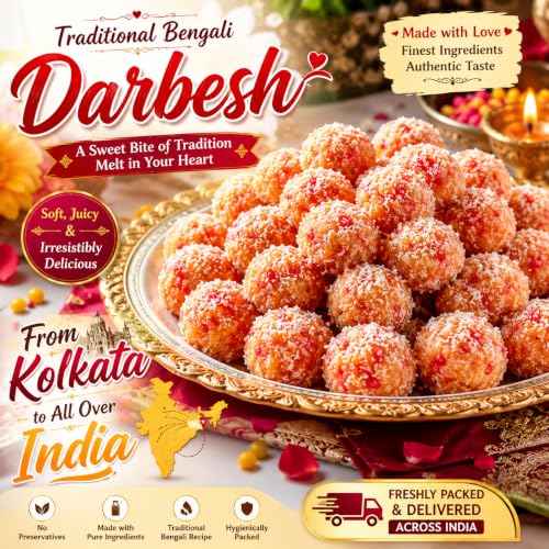 Image of BANGLARMISTI Darbesh | Bengali Sweets, Boondi Laddoo, Traditional Delicacy, Delivered Fresh from Kolkata to All Over India, 3pcs Pack