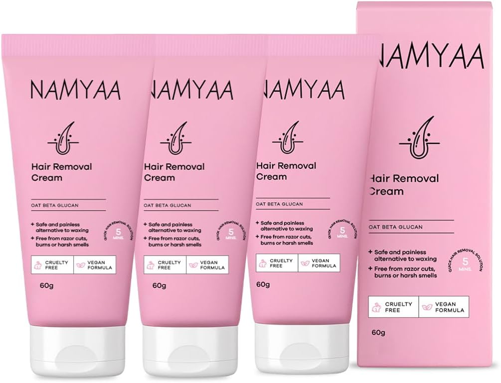 Hair Removal Cream for Intimate Skin with Free Vitamin C Serum, 60 gram, Pack of 3