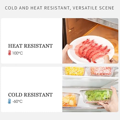 Miniatura 5 de GXXMEI 300 bolsas de conservación de alimentos frescos, fundas elásticas desechables para almacenamiento de alimentos, sellado de plástico, tapas