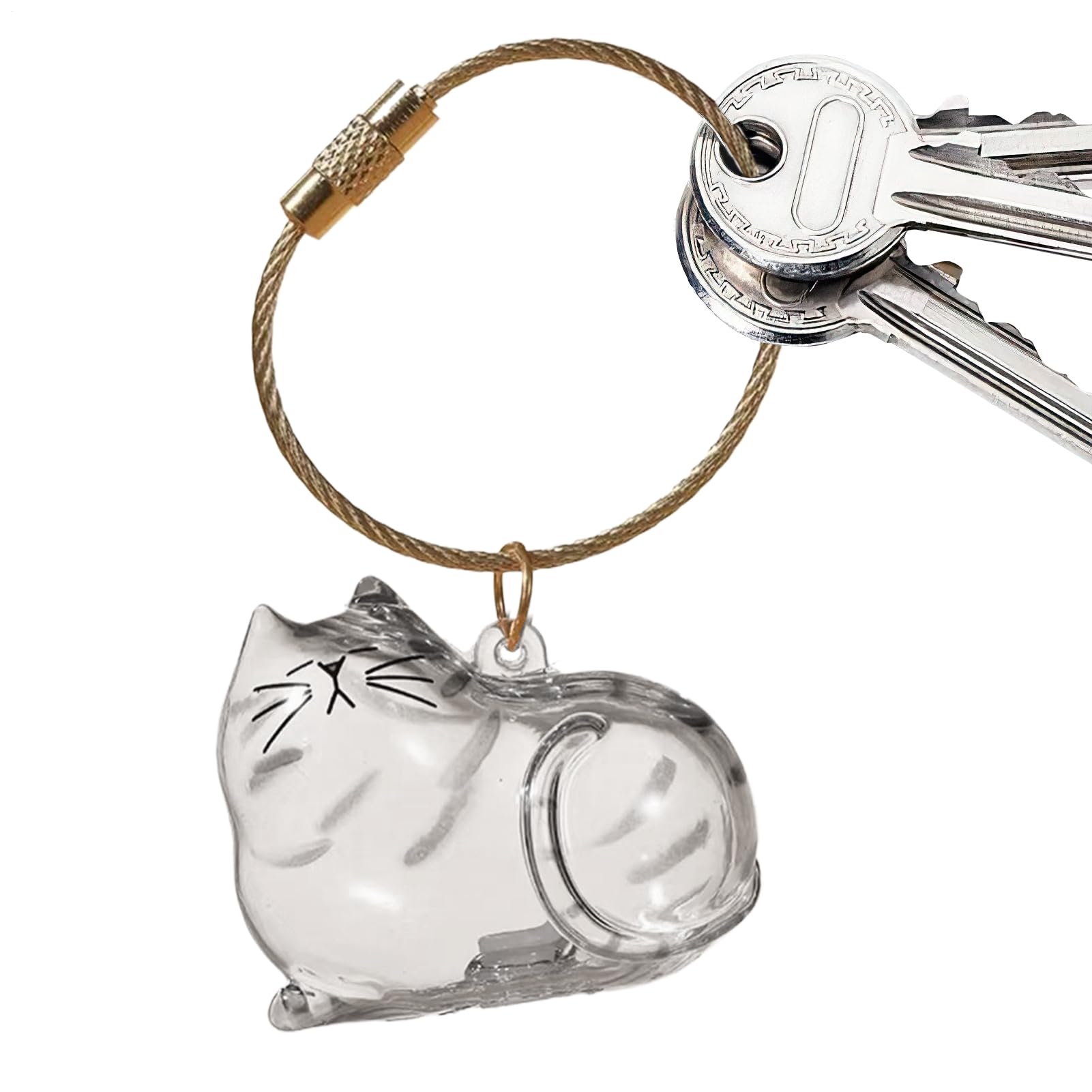 Capsules Cat Hair Memorial 4,5 cm, brelok przezroczysty Pet Furs & Whisker Storage, kapsułki do przechowywania butelek do włosów kota, prezent pamiątka dekoracyjna zawieszka dla stratnego przyjaciela