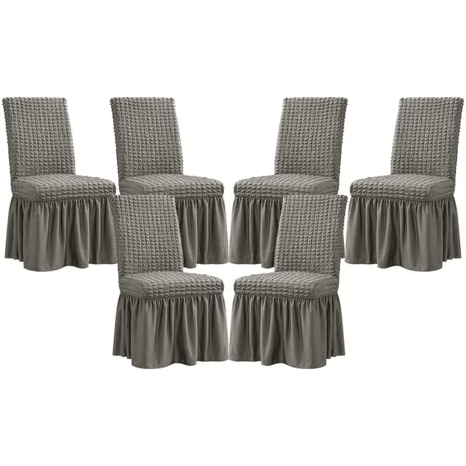 AIUESVZXI Stretch Chair Cover for Dining Room Chair Slipcovers Sets, Removable Washable Chair Protector, for Wedding, Banquet,Party(Grey,6pack)