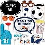 Big Dot of Happiness Go, Fight, Win - Sports - Baby Shower or Birthday Party Photo Booth Props Kit - 20 Count