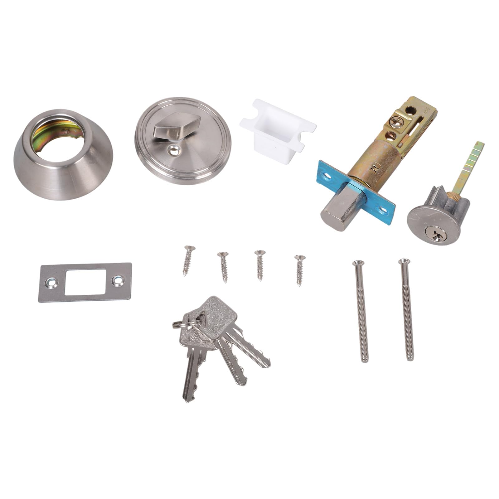 Stainless Steel Entry Door Invisible Door Exterior Knobs with & Keys for Entrance, Front Household Invisible