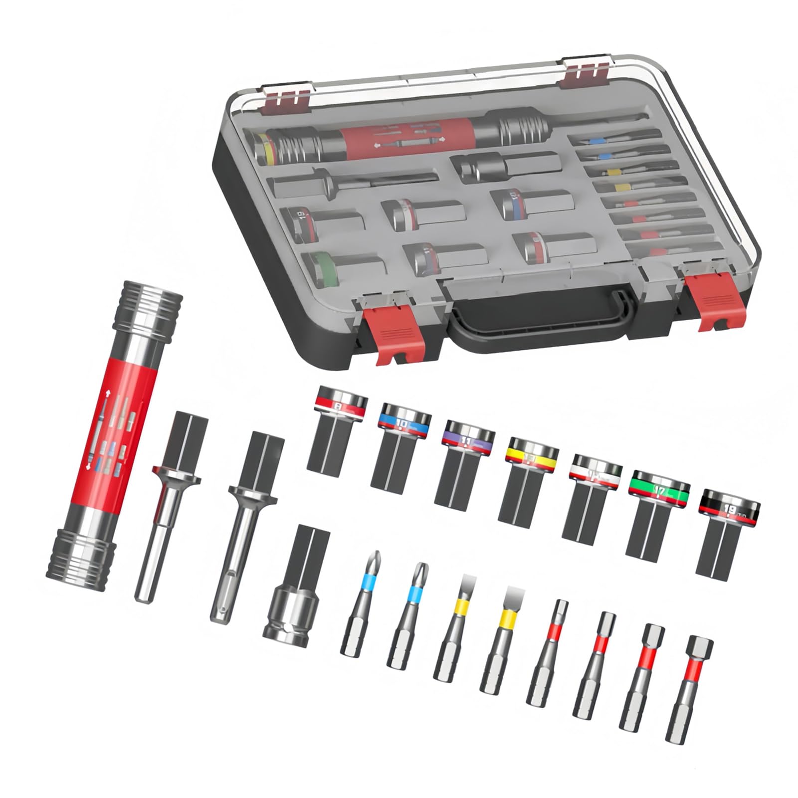 3 Impact-Ready Socket Set with Storage Case, 8mm Ratchet Wrench and Extensions for Car Maintenance & Home Use Wrench Set Car Ratcheting