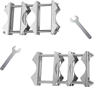 2 PCS Double Antenna Mast Clamp V Jaw Block with Bolts Mast to Mast Clamp,Patio Umbrella Holder Heavy Duty Pole to Pole Mounting Bracket for WiFi Cellular Ham TV Pipe Umbrella Fishing Pole Flagpole