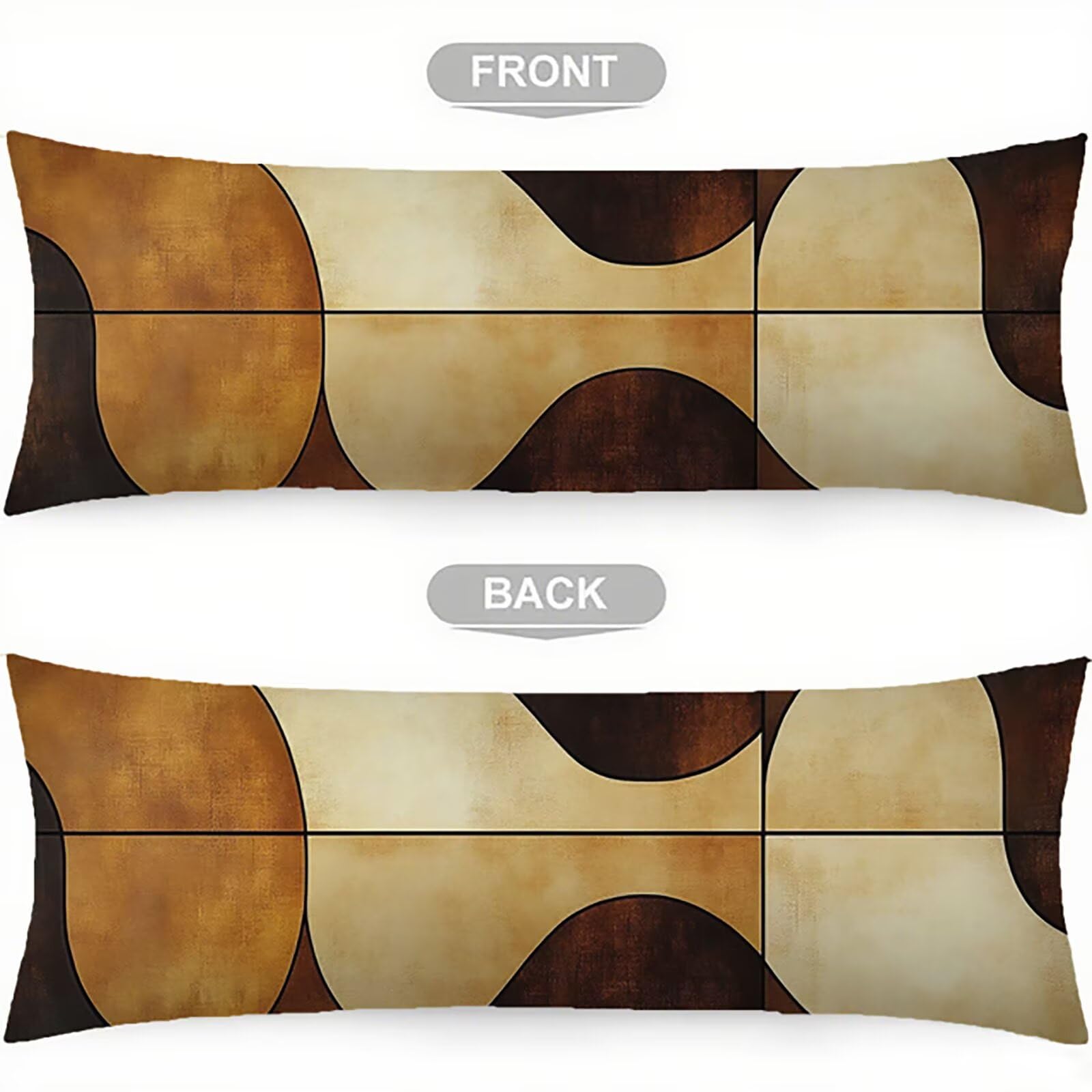 Federe Cuscini Marrone Federe Cuscino Letto Beige60x180cm Lino Copricuscini, Divano Morbida e Traspirante Stampa Fronte-Retro Con Invisibile Cerniera Ecologica e Lavabile per Letto o Divano C0C183