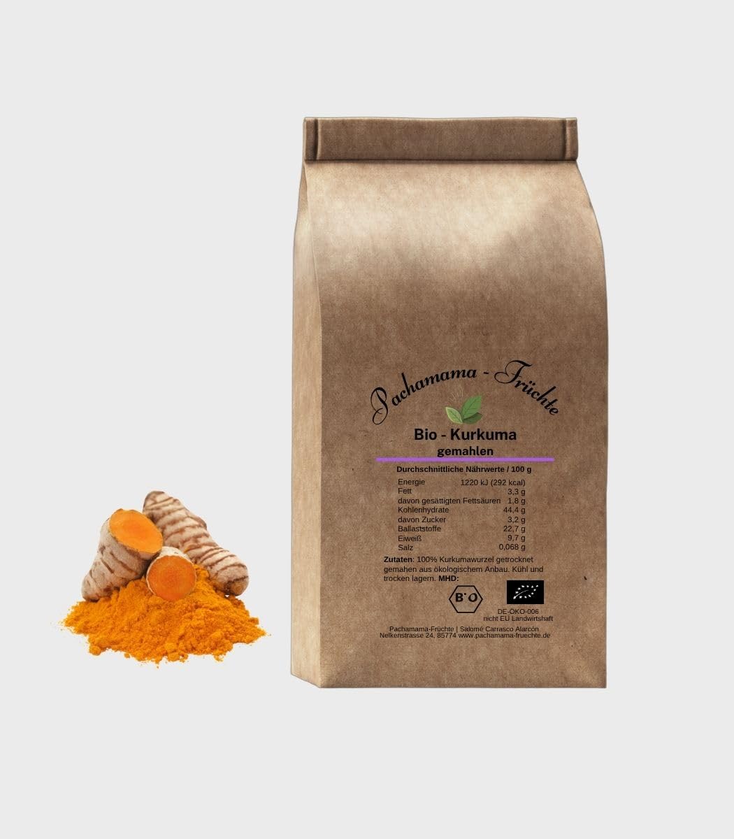 Bio Kurkuma Pulver 5 kg – fein gemahlen & reich an Curcumin (4,5%) | 100% naturrein | Superfood für goldene Milch, Smoothies & Currys | Vegan, glutenfrei, plastikfrei
