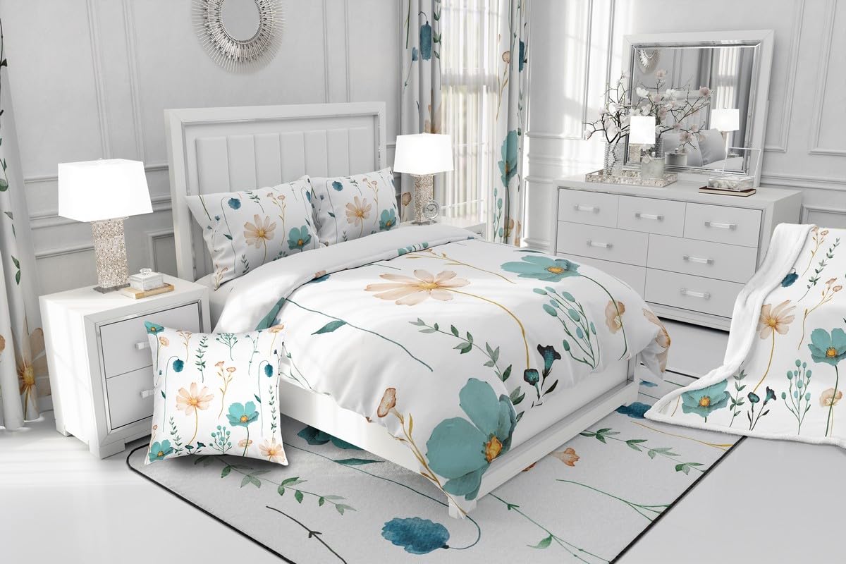 Homewish Set Di Biancheria Da Letto Matrimoniale Tropicale Con Foglie