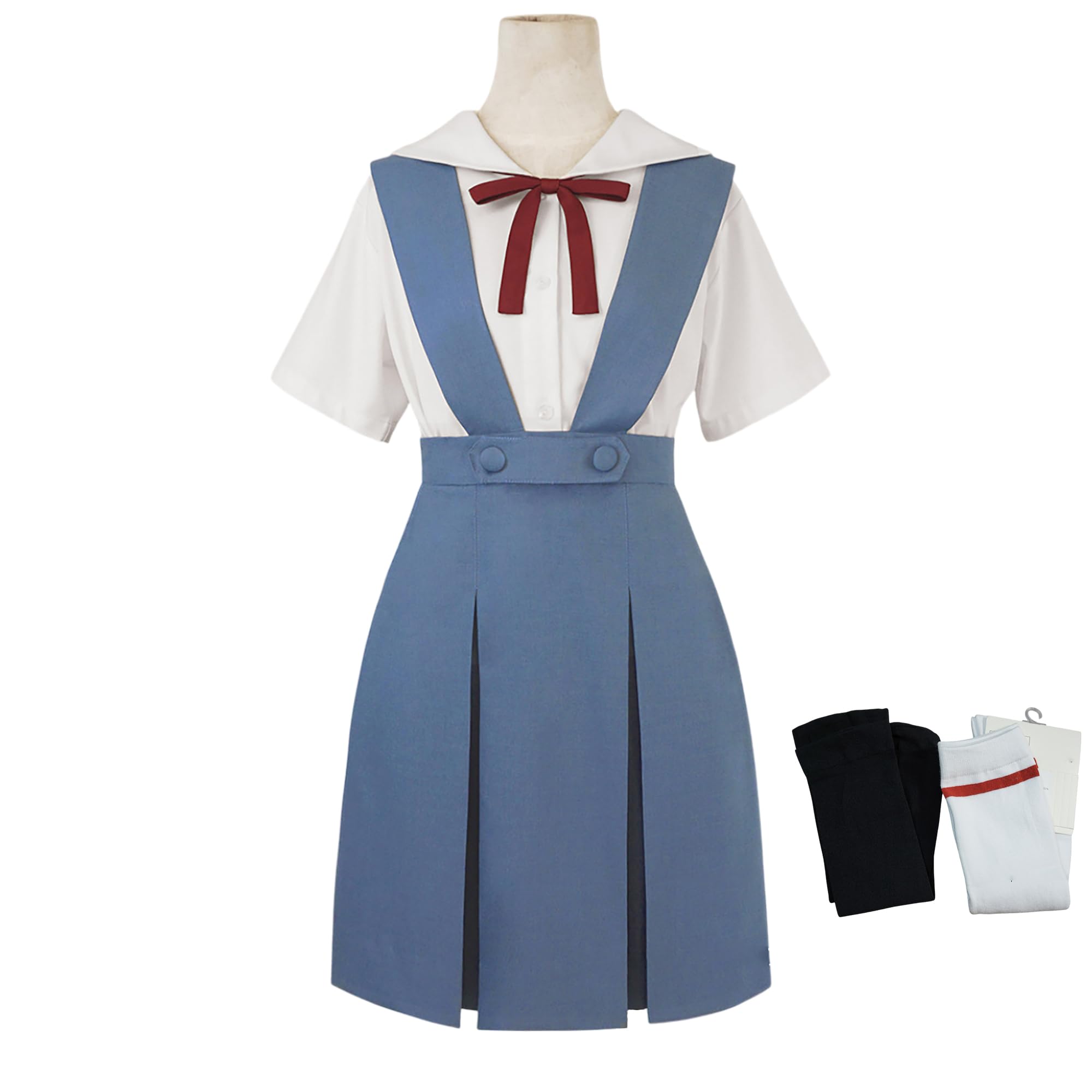 [エルフ森林] エヴァ アスカ コスプレ JKスカート 綾波レイ JKスカート コスプレ衣装 高級品 撮影用 文化祭 イベント コスチューム 仮装 cosplay