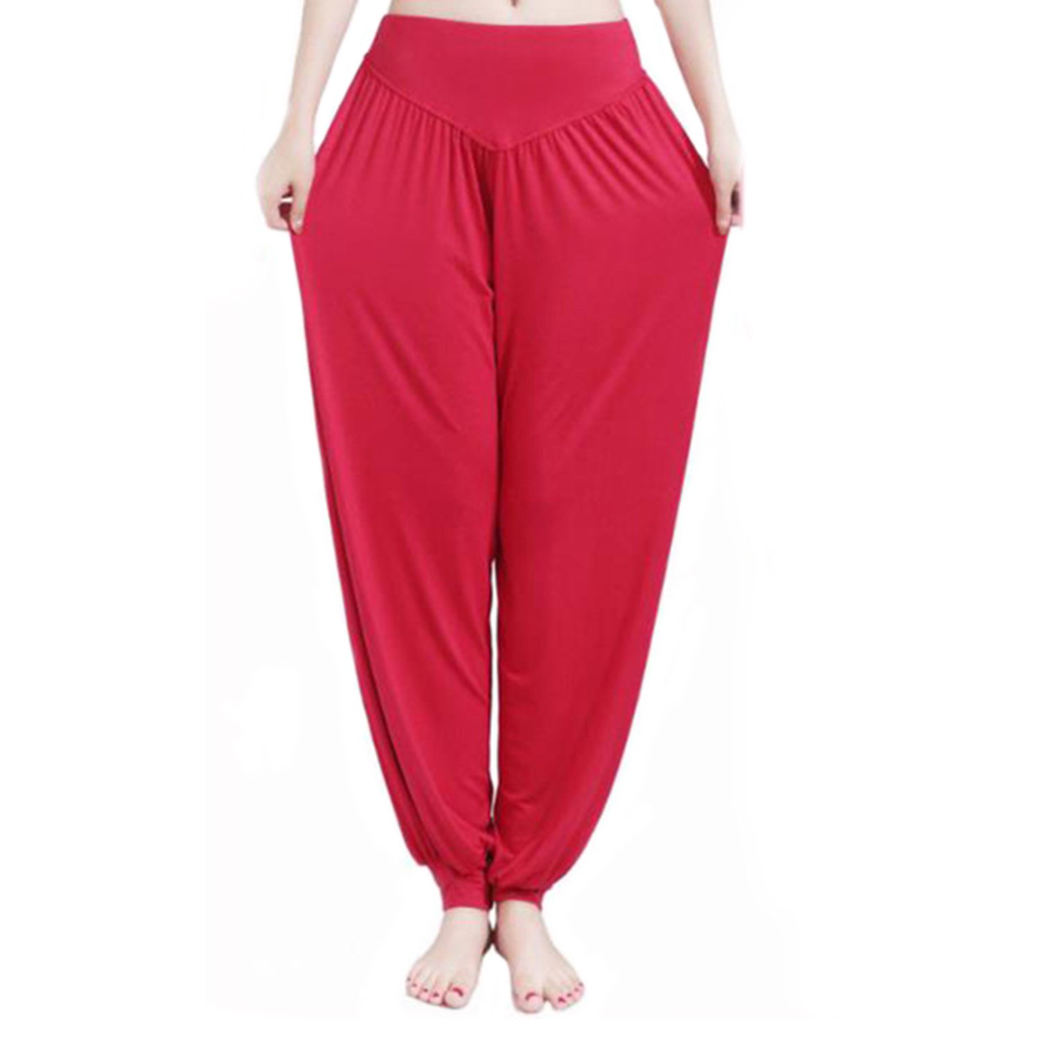 Pantaloni da donna modal, elastici, per sport, yoga, danza, jogging, dance
