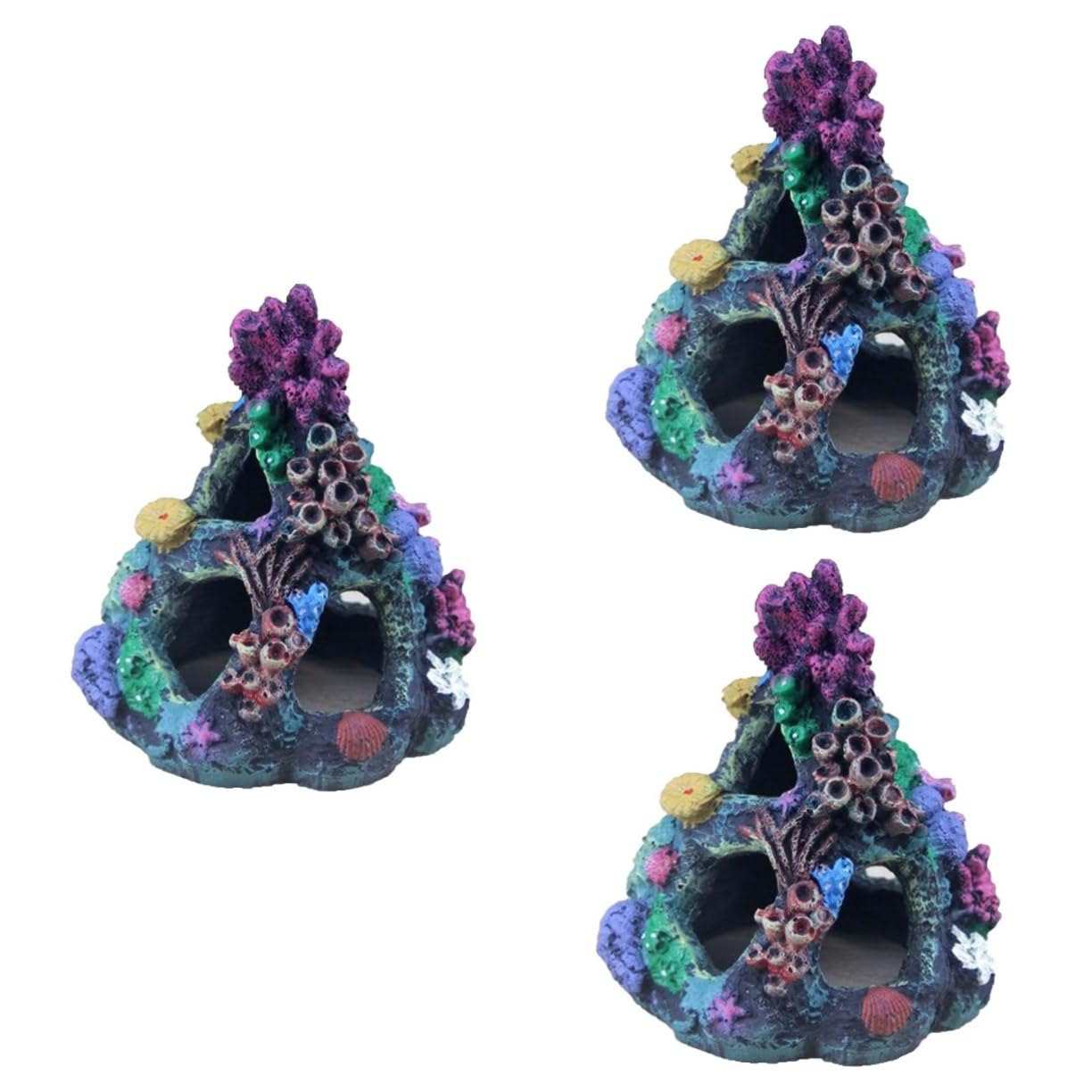 YARNOW 3 Pièces Rocherie D'aquarium Trousse Pompes à Air D'aquarium Décoration D'aquarium Réservoir Grandes Décorations D'aquarium Grotte D'ornement D'aquarium Poisson Montagne Aquarium
