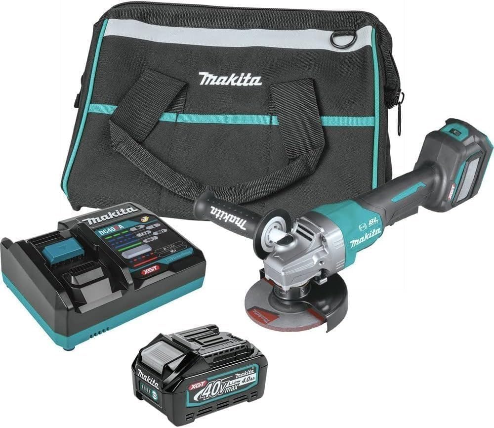 Makita Xgt 40V Max Paddle Switch Angle Grinder Kit, 4 1/2” / 5 inches