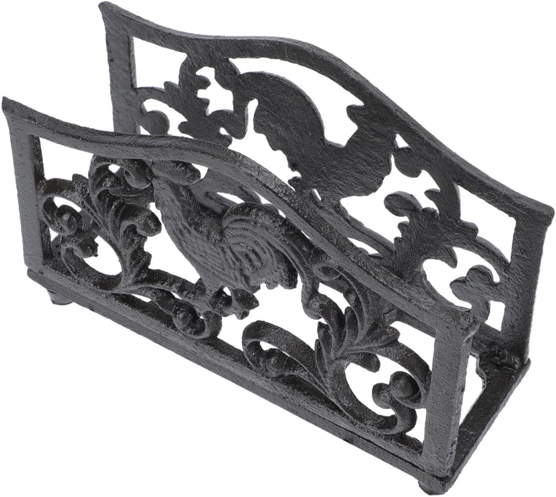 Large Iron Art Napkin Holder Decorative Metal Napkin Storage Stand Serviette Rack for Restaurant and Café Tabletop, 1pcs