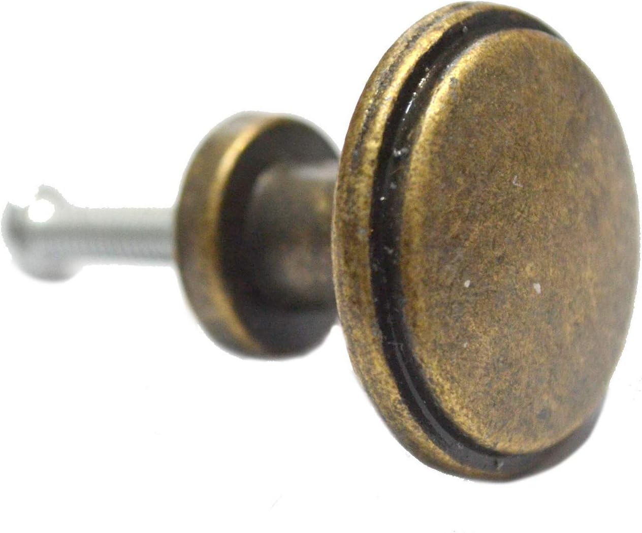 8 PCS Bronze Knobs Antique Round Drawer Handles Vintage Pulls Single Hole Decorative Hardware for Furniture Cabinet Cupboard Dresser Medium Size (Dia:1", Height:7/8")