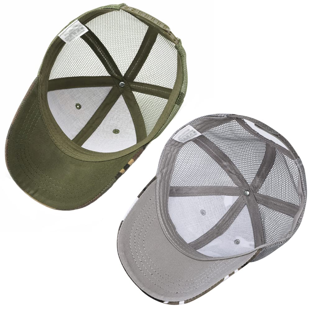 Cappello da baseball mimetico per bambini, cappello da sole mimetico in rete, cappello da sole per bambini, in cotone, con visiera regolabile, cappello da baseball estivo con protezione UV, cappello