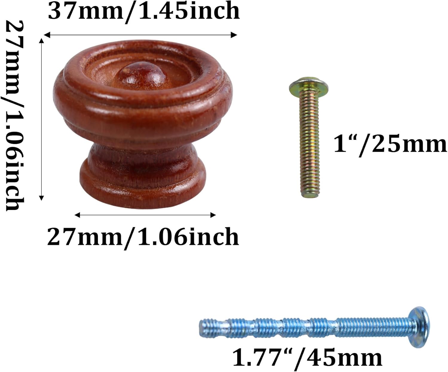 12Pcs 1.5" Round Wooden Drawer Knobs, Finished Mushroom Shape Cabinet Pulls Handles, Natural Wood Dresser Knobs for Kitchen Cupboard Furniture Wardrobe, Light Brown