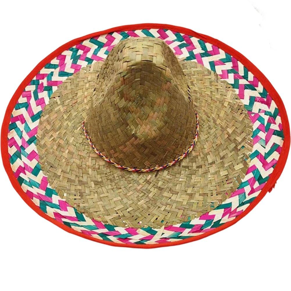 Sslvya Mexican Sombrero Hat, Fun Fiesta Party Hats, Straw Hat for Cinco De Mayo, Mexico Cinco De Mayo Fiesta Party Costume Headwear